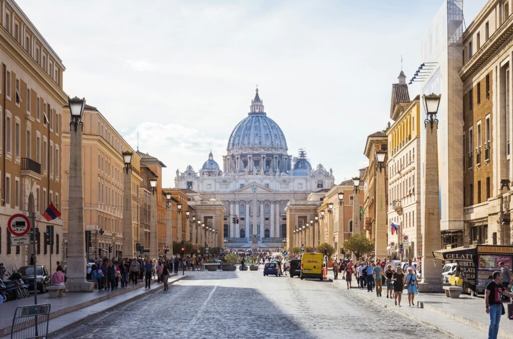 A busy street in Rome, Italy